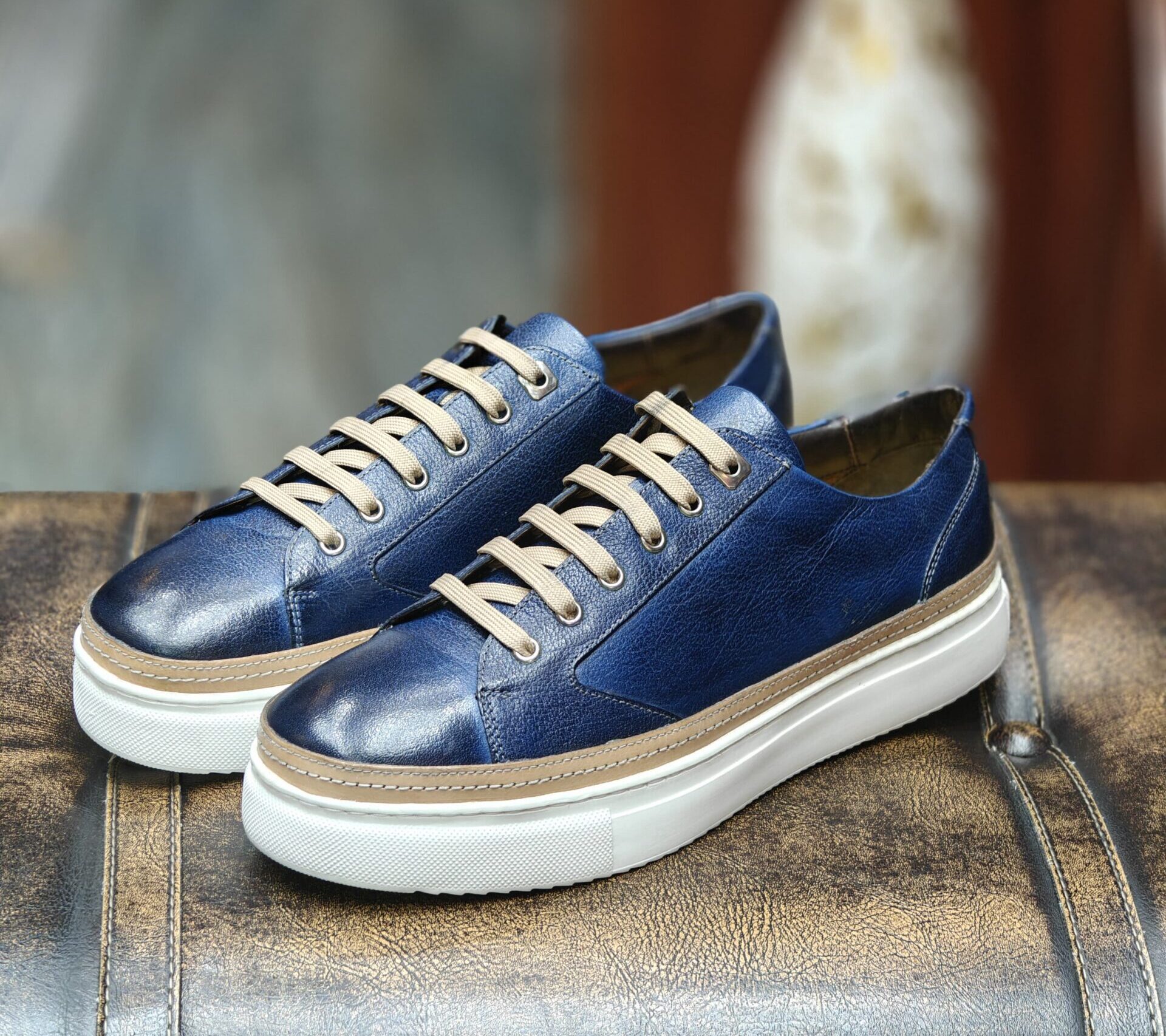 Melvin & Hamilton Blaked Blue Patina Sneaker 2 "Melvin & Hamilton Blaked Blue Patina Sneakers – Stylish and Comfortable Footwear with Unique Blue Patina Finish"