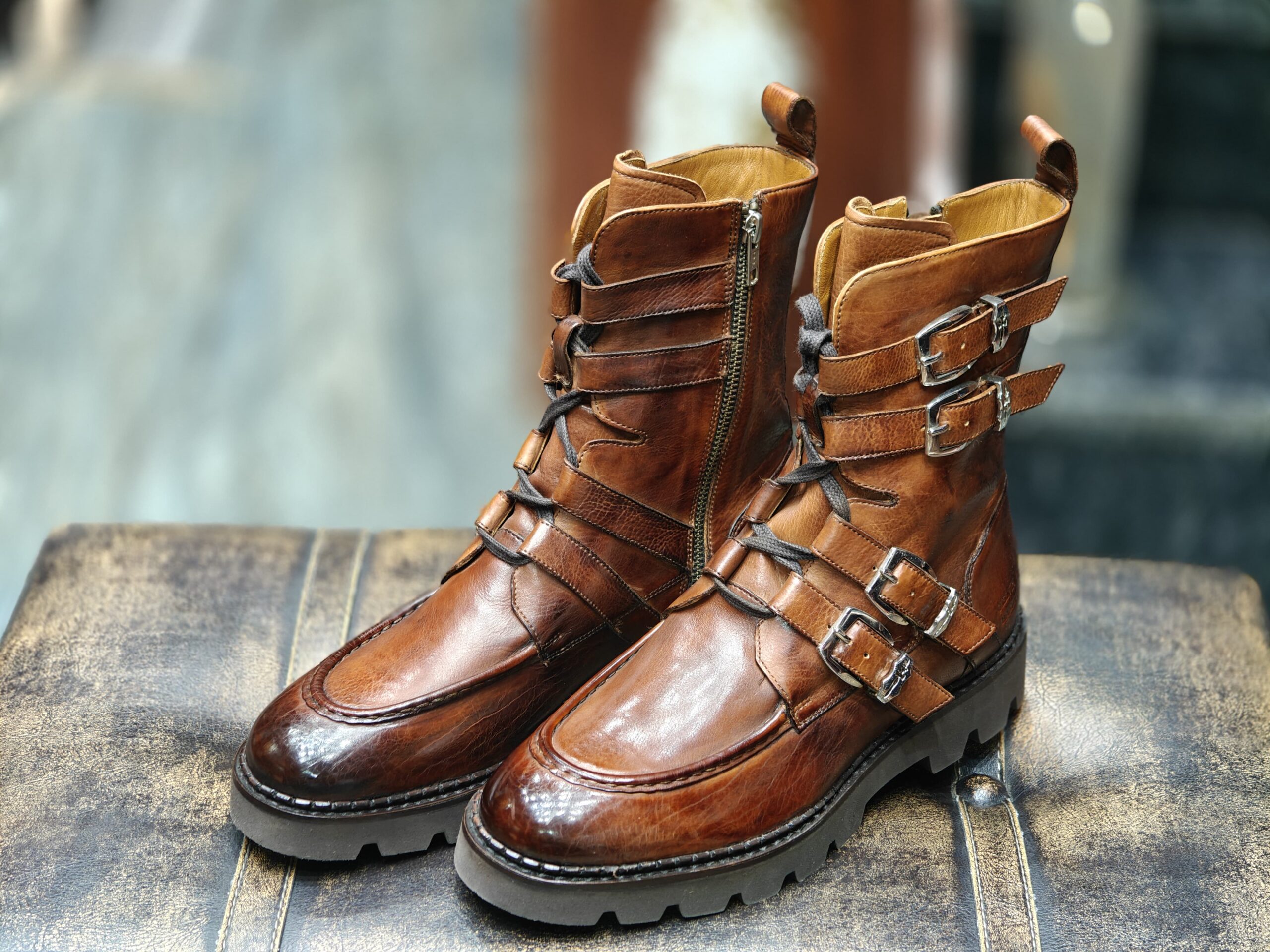 Melvin & Hamilton Limited Edition Buckled Dark Brown Patina Boot - Unmatched Style and Comfort