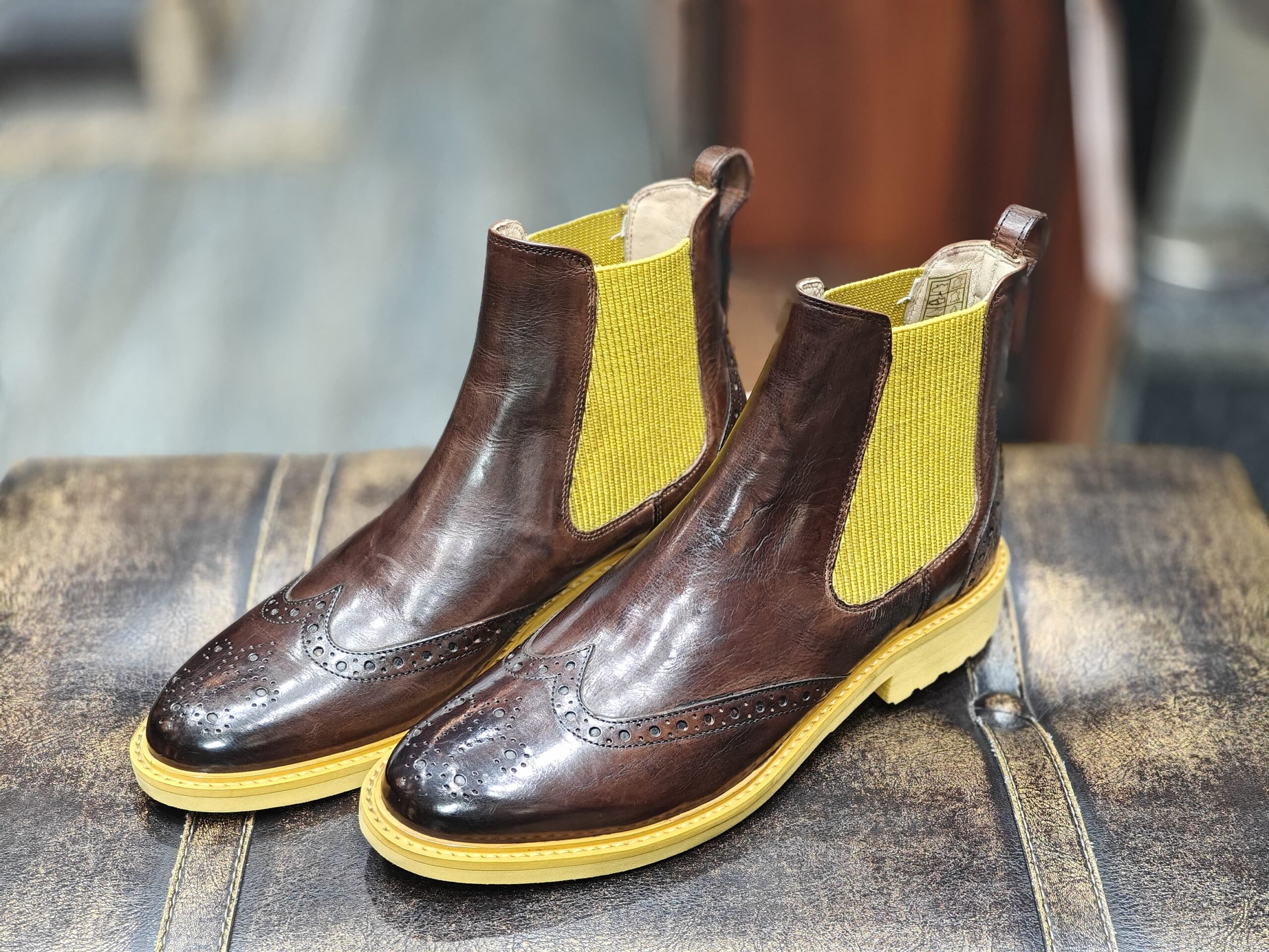 "Melvin & Hamilton Chelsea Brogues - Premium handcrafted leather shoes with intricate brogue detailing"